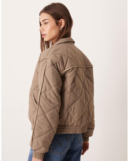Threadbare Blue Diamond Quilted Jacket