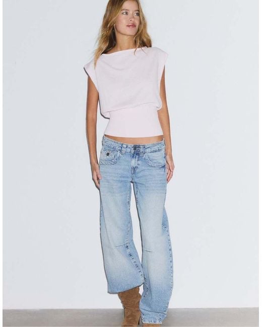 Stradivarius White Knit Top With Sash