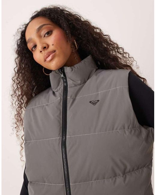 Roxy Gray Move Free Puffy Puffy Vest