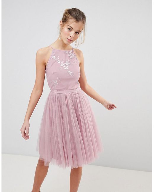 Mesh Top Prom Dress