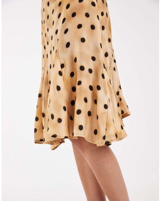 Muse Assembly Metallic Betsey Polka Dot Cowl Neck Midi Dress
