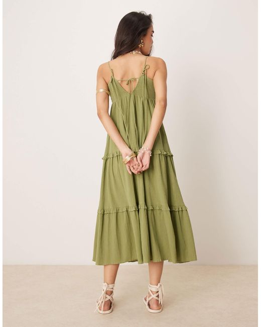 ASOS Green – träger-maxikleid