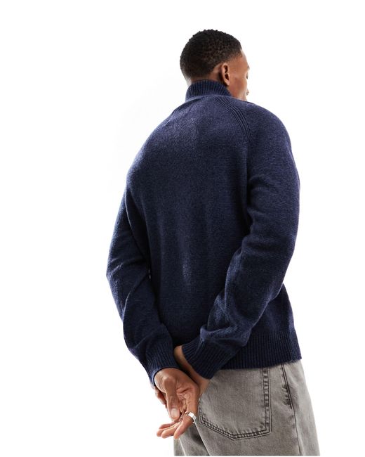 Gant – strickpullover aus zweifarbigem lammwoll-mix in Blue für Herren