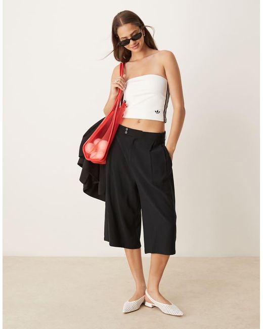 Adidas Originals Black Adicolor 3 Stripe Bandeau Top