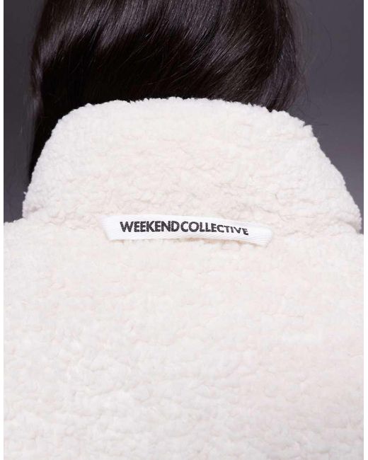 ASOS Gray Weekend Collective Padded Borg Coat
