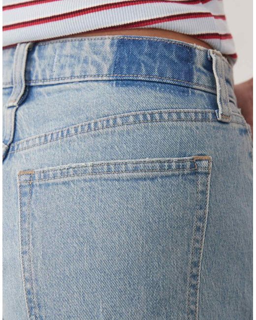 Abercrombie & Fitch Blue Curve Love High Rise Denim Short With Clean Hem