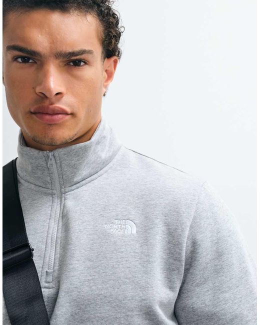 The North Face Gray Simple Dome 1/4 Zip Top for men