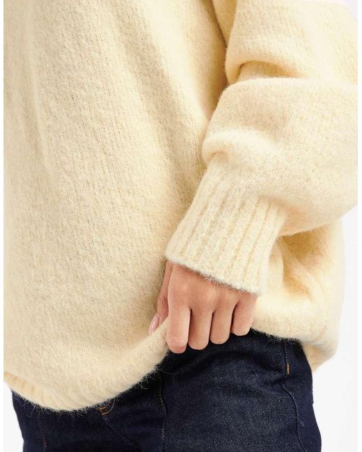 ASOS White Oversized Crew Neck Cocoon Fluffy Jumper