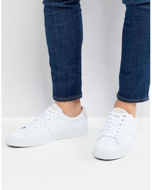 Polo Ralph Lauren Sayer Canvas Trainers in White for Men | Lyst Australia