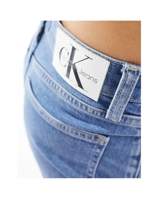 Authentic - jeans dritti slim lavaggio chiaro di Calvin Klein in Blue