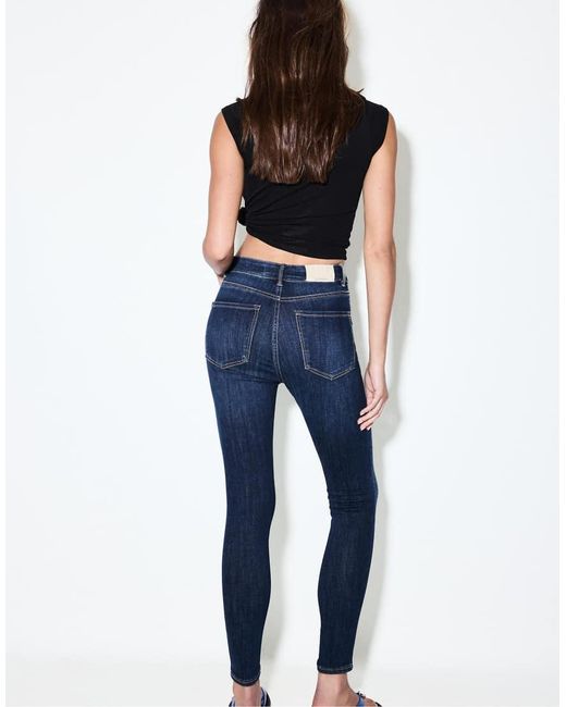 Stradivarius Blue D07 Regular Waist Skinny Jeans