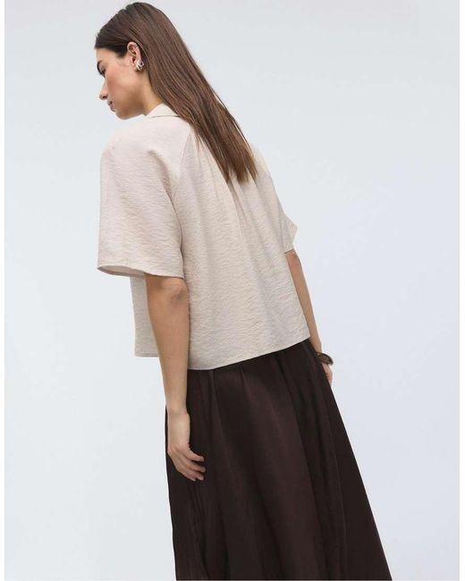 Stradivarius White Button-up Flowing Shirt