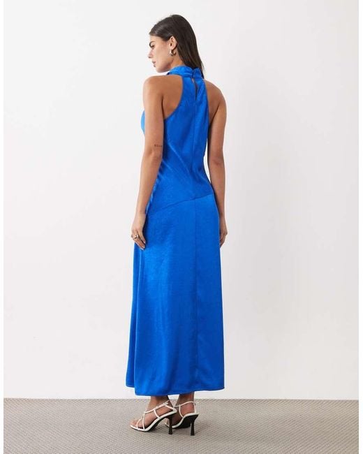 ASOS Blue Cowl Halter Midaxi Dress
