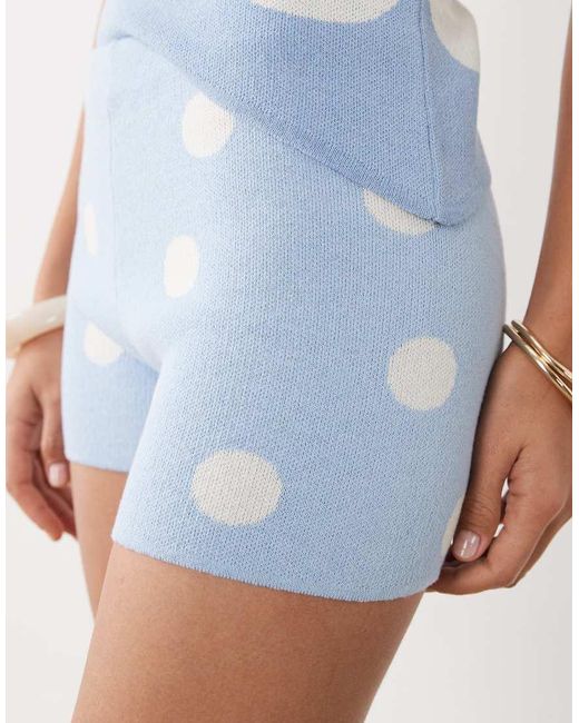 ASOS Blue Knit Asymmetric Shorts
