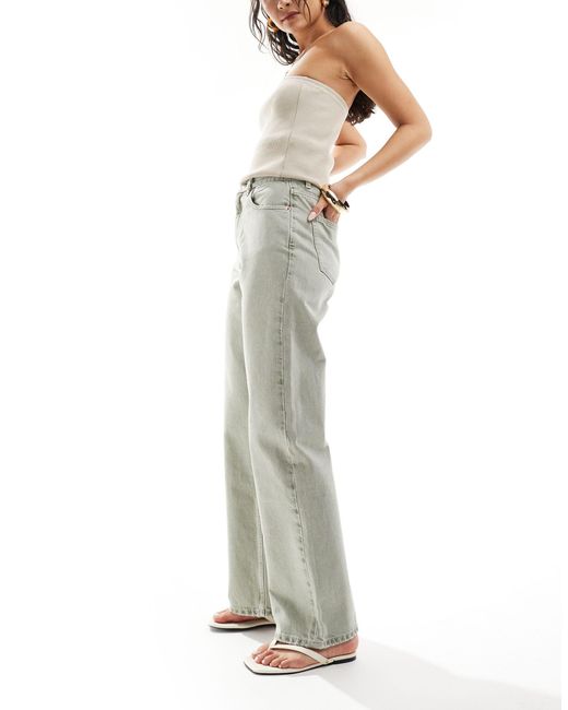 Echo - jean droit - haricot teinté délavé Dr. Denim en coloris White