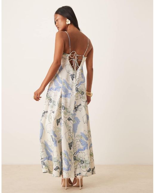 ASOS Multicolor Asos Design Petite Gathered Bust Strappy Cross-back Midi Dress
