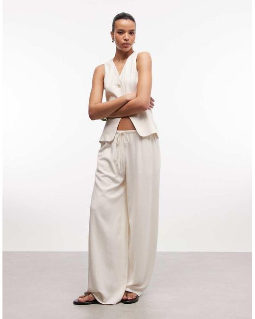 Reclaimed Vintage White Cotton Rich Pull On Relaxed Pants