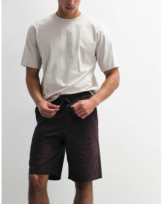 Only & Sons White Wide Fit Short With Linen for men