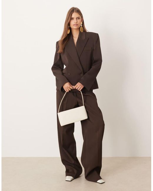 Mango Brown Wool Mix Cris Capsule Short Tailored Blazer Co-ord