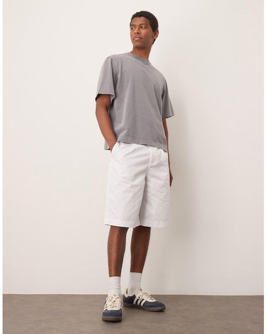 Pantaloncini Larghi Oversize Bianchi Con Pieghe di ASOS in Natural da Uomo