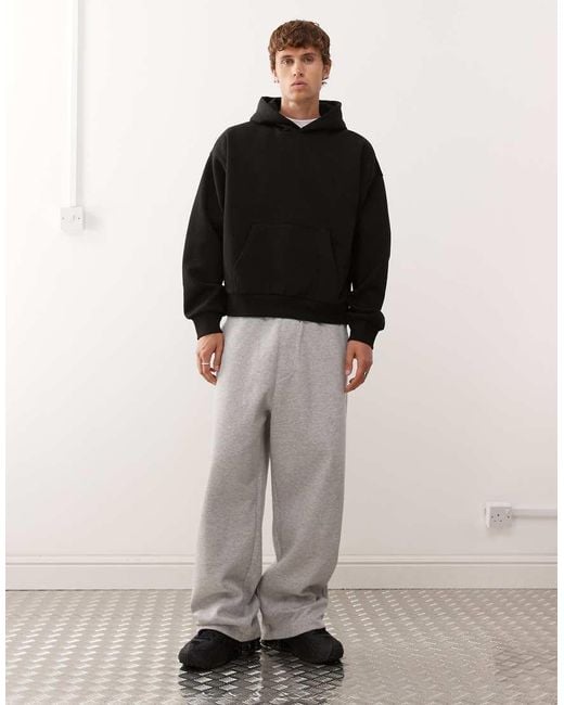 Joggers Extragrandes De Pernera Ancha De Tejido Grueso De Weekday de hombre de color Gray