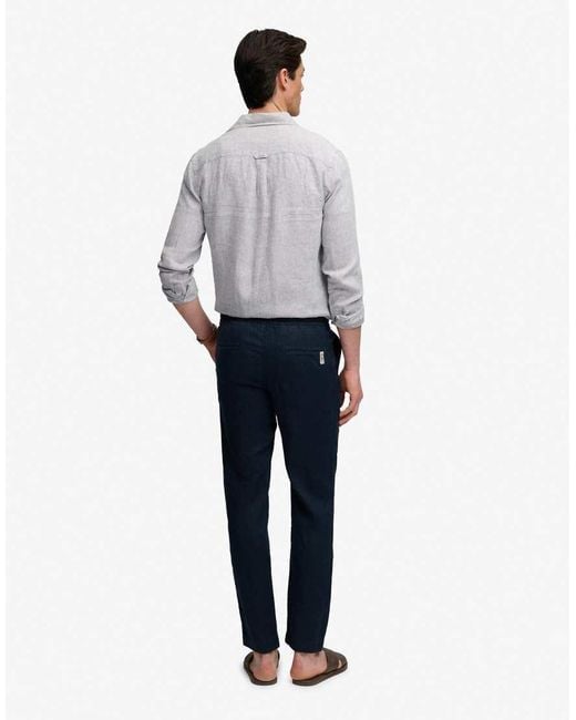 Superdry White Merchant Linen Pants for men