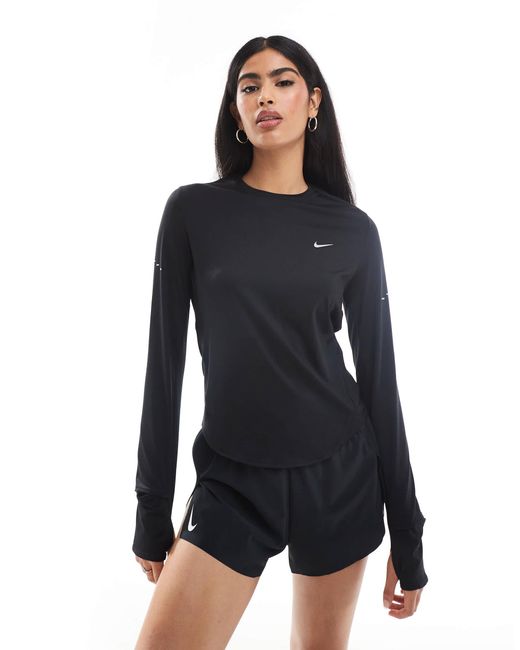 Nike Black – swift dri-fit – langärmliges shirt