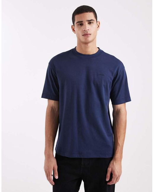 Hollister Blue Boxy Oversized Short Sleeve Logo Cooling T-shirt for men