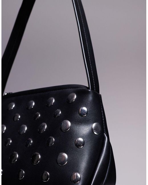 ASOS Black Shoulder Bag With Mixed Stud Detail