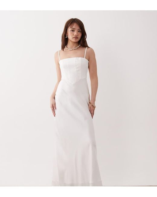 Forever New Pink Square Neck Corset Maxi Dress
