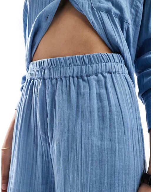 Pantalones Cortos Playeros Empolvado Holgados Exclusivos De Esmee esmé studios de color Blue