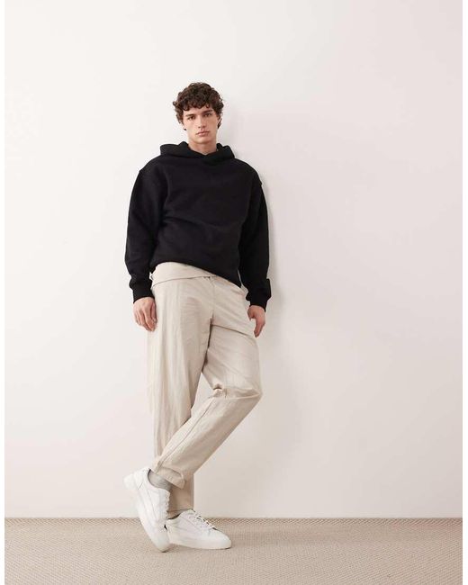 ASOS COLLECTIVE Black Oversized Super Heavyweight Hoodie for men