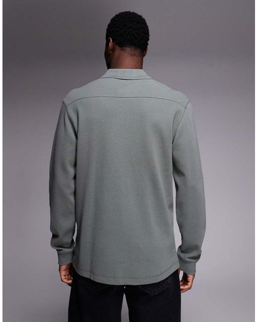 Boss Gray Passerby Tonal Logo Sleeve Pique Polo Slim Fit Mid for men