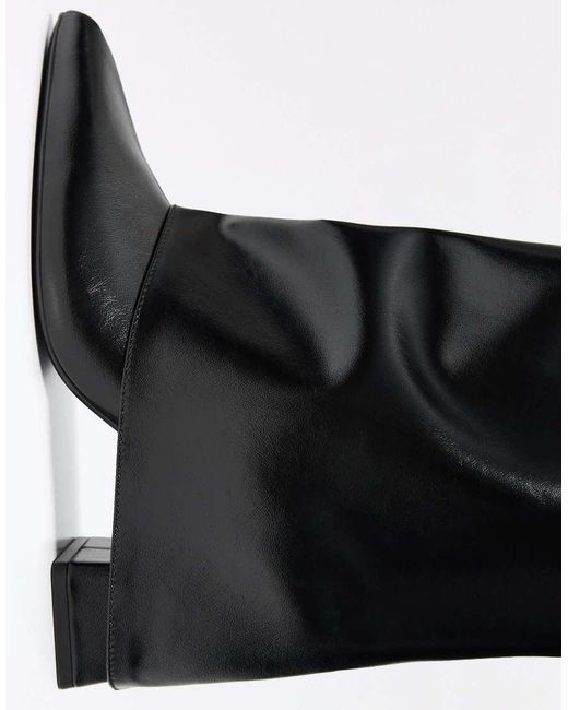 Bershka Black Trouser Heel Boots