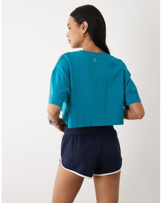4505 Blue Icon Heavyweight Cotton Cropped T-shirt With Quick Dry Finish