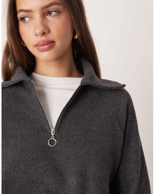 ASOS Gray Super Soft Cinched Zip Through Jumper