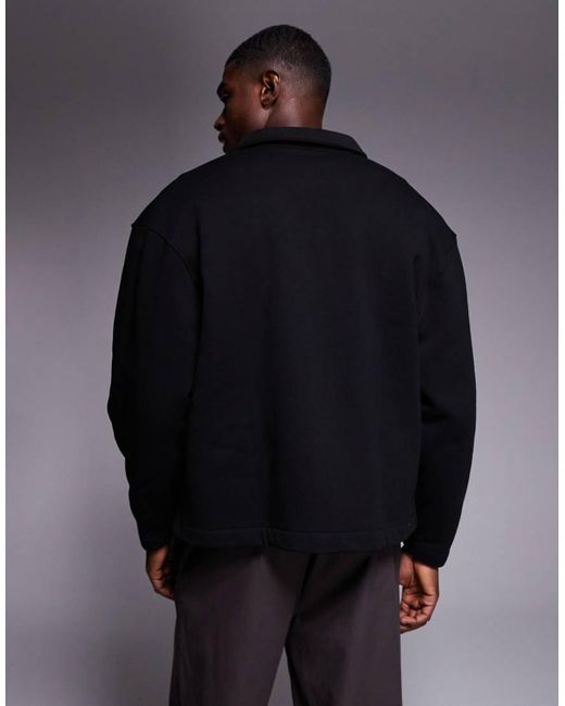 ASOS Gray Oversized Heavyweight Jersey Harrington Jacket for men