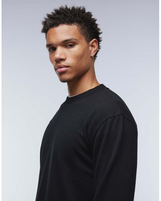 ASOS Black Heavyweight Relaxed Long Sleeve T-shirt for men