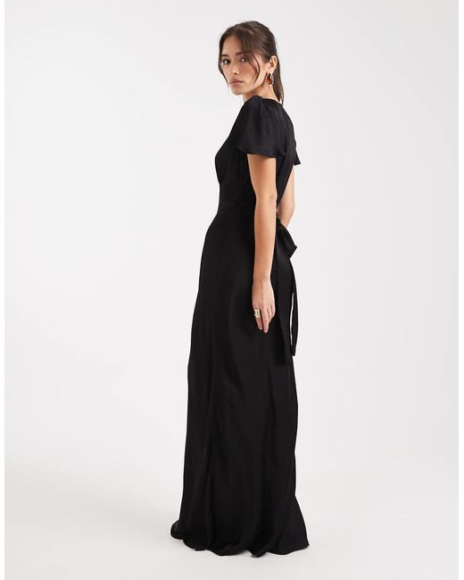 Maids To Measure White Bridesmaid Cap Sleeve Button Front Maxi Dress