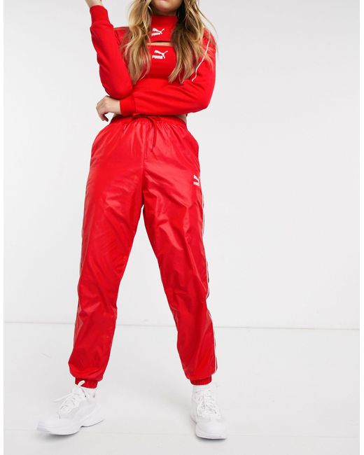puma red joggers