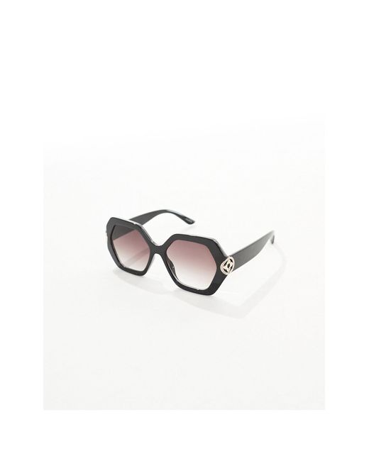 Authie - occhiali da sole oversize rotondi anni '70 neri di ALDO in Pink