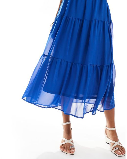 ONLY Maxi Jurk Met Halternek En Stroken in het Blue