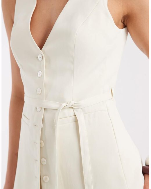 4th & Reckless White Longline V Neck Vest