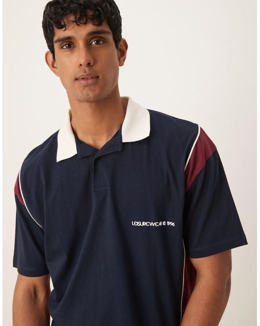 ASOS – kastiges oversize-polohemd in Blue für Herren