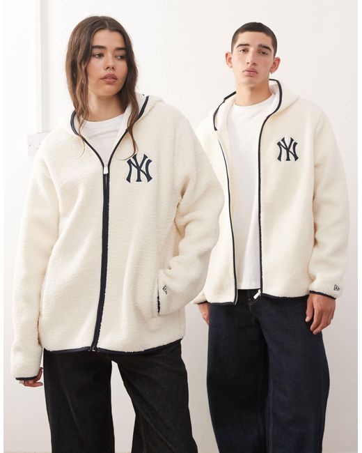 Ny yankees - veste à capuche et fermeture éclair en sherpa avec logo KTZ en coloris Natural
