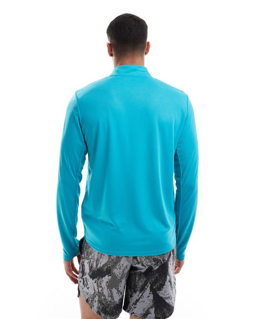 Pacer - top à manches longues et col zippé en tissu dri-fit - turquoise Nike pour homme en coloris Blue