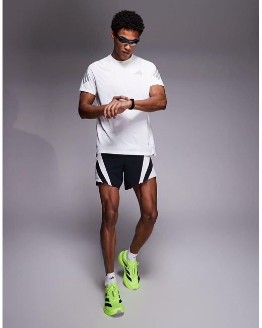 Adidas Originals White Adidas Running Adi365 T-shirt With Reflective Stripes for men