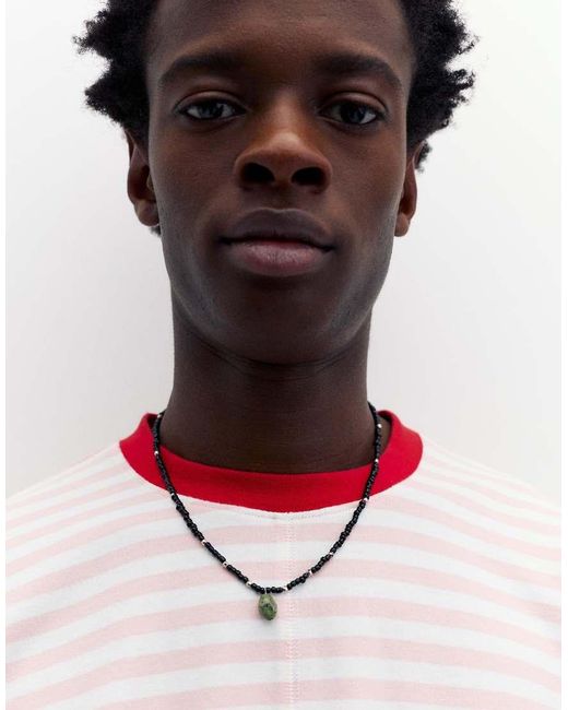 Pull&Bear White Long-sleeve Striped T-shirt for men