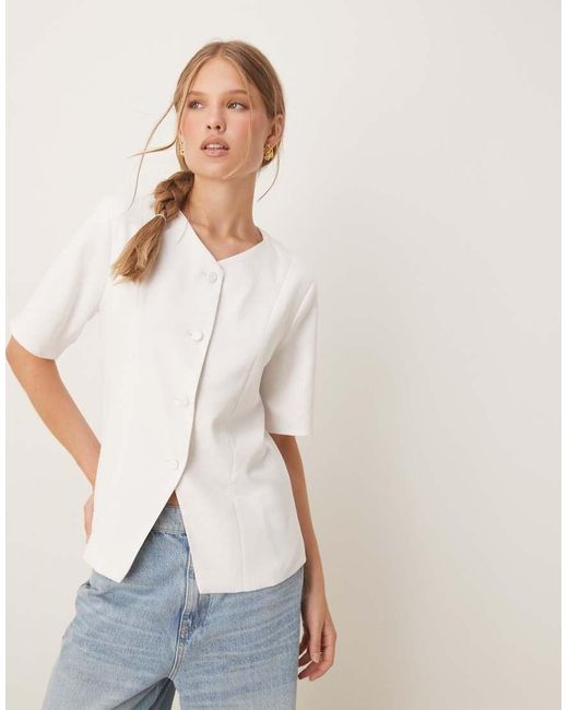 Abercrombie & Fitch White Button Through Vest