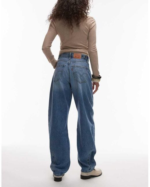 Jeans Bombati Con Cinturino Medio di Levi's in Blue